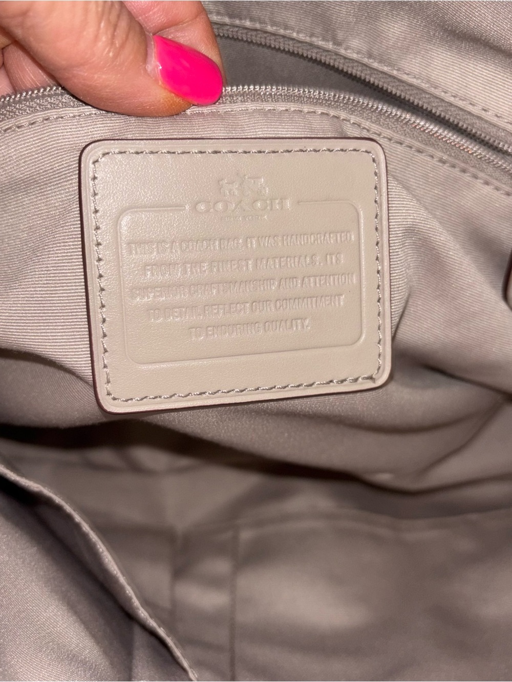 COACH Gray Leather Tote with Silver Hardware NO callouts - Picture 6 of 6
